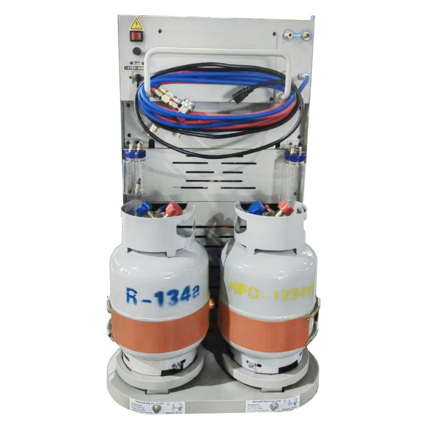 Fully Automatic Refrigerant Recovery & Recharge Machine 96% Recovery Dual Gas Cylinder for Car HVAC