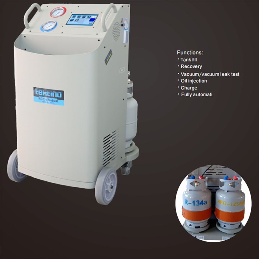 Fully Automatic Refrigerant Recovery & Recharge Machine 96% Recovery Dual Gas Cylinder for Car HVAC